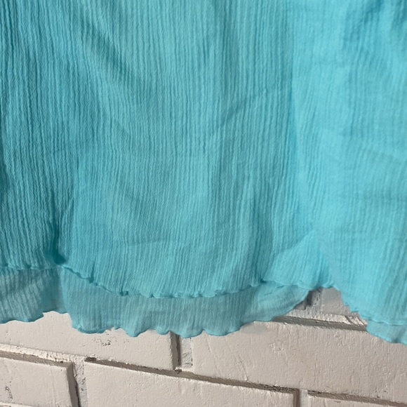 Soft Surroundings double layer tunic soft turquoise - Picture 2 of 6